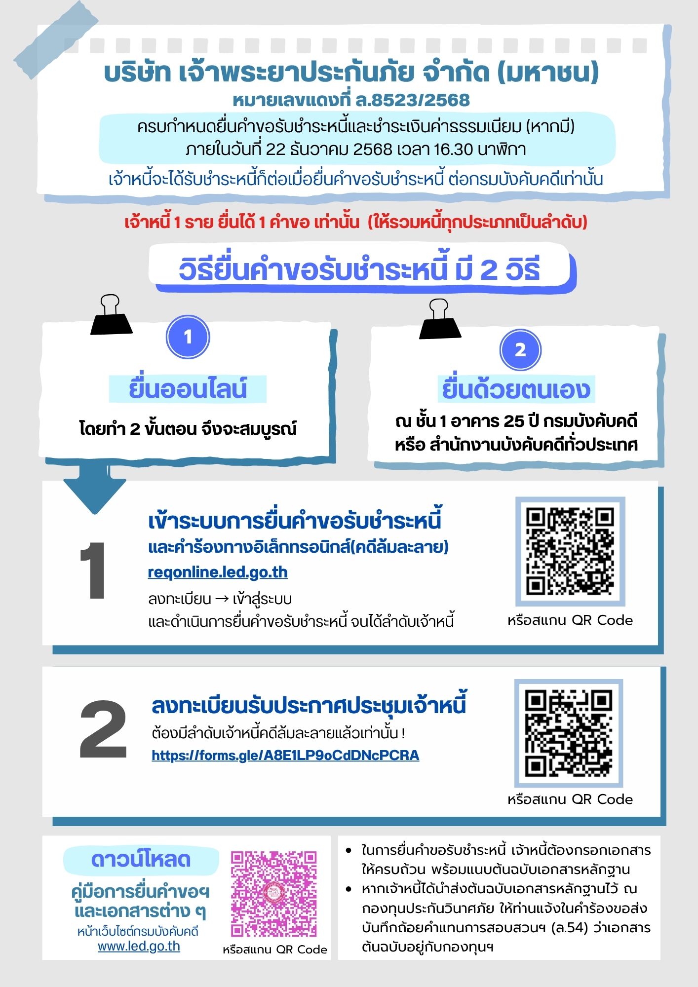 การยื่นคำขอรับชำระหนี้